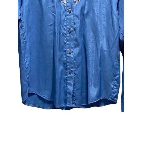 Desert West Button Down Western Shirt Blue Size XS Vintage Retro Festival Rodeo - Picture 6 of 13